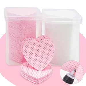 200 Pcs Disposable Lint-Free Cotton Heart Paper Eyelash Extension Glue Remover Pads