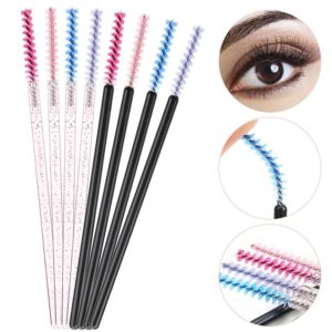 50Pcs Disposable Crystal And Rainbow Eyebrow brush /Mascara Wand