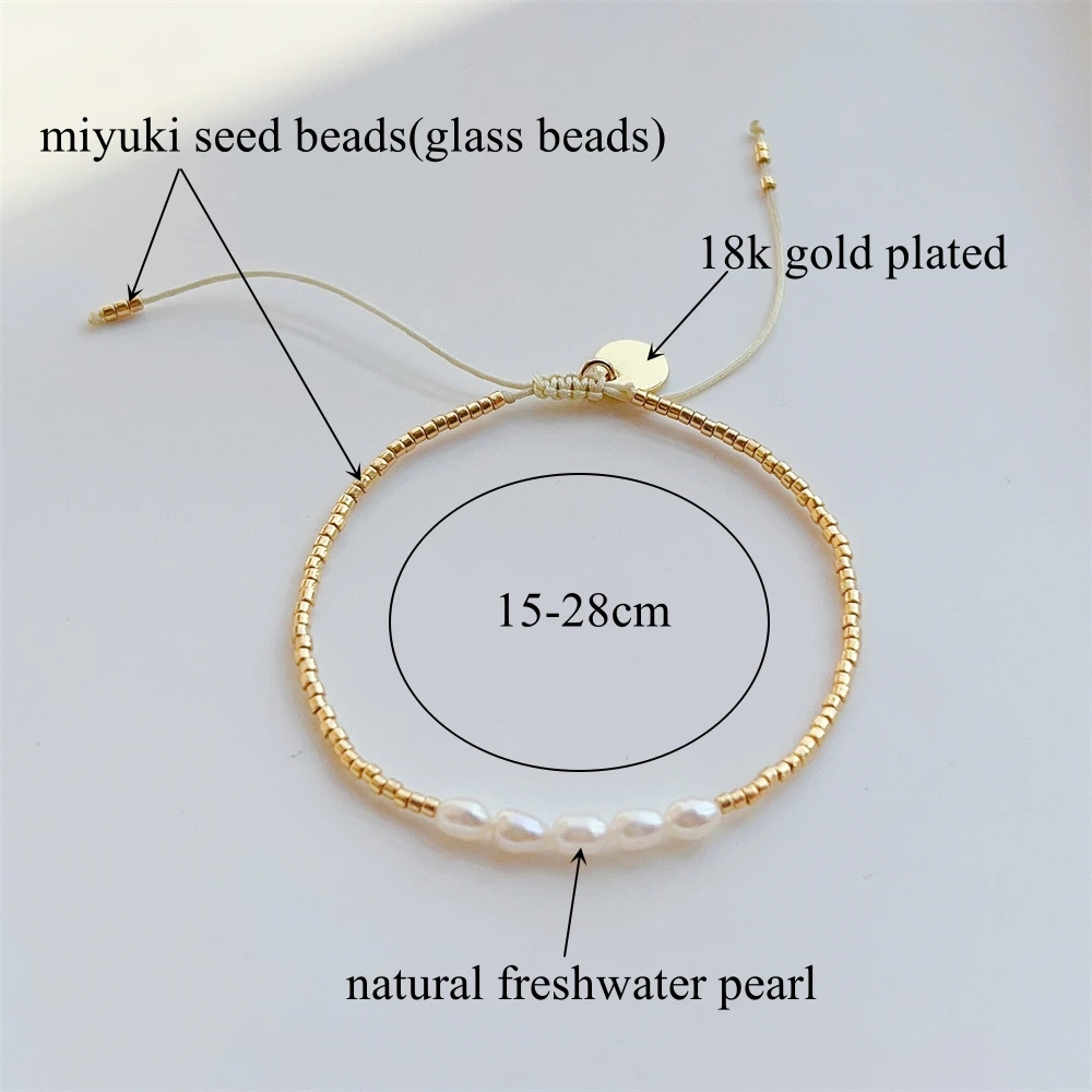 Luxury Natural Pearl Gold and Glass Bracelet 2