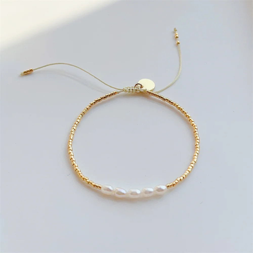 Luxury Natural Pearl Gold and Glass Bracelet 3